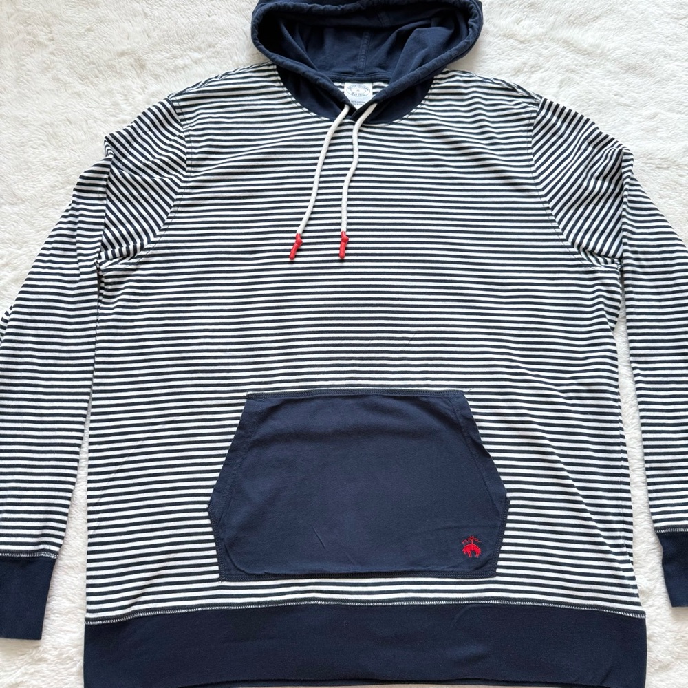 Brooks Brothers men striped cotton hoodie size XL
